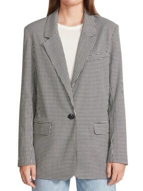 Black & White Blazer Jacket - Women's Tailored Coat